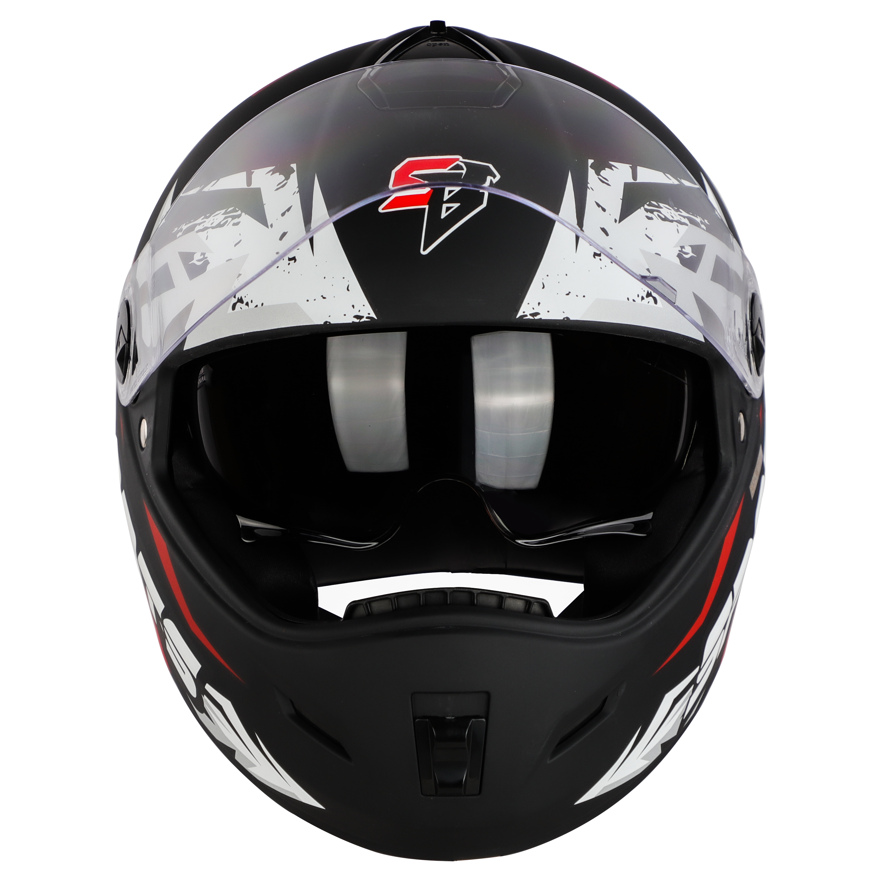 SBH-34 Sports Reflective Glossy Black With Red 